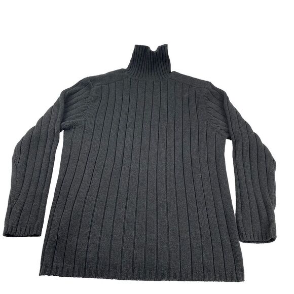 Nordstrom Vintage Men's ‎ Sweater Dark Gray Size L Cotton PURE STUFF Mock Neck - Picture 1 of 11
